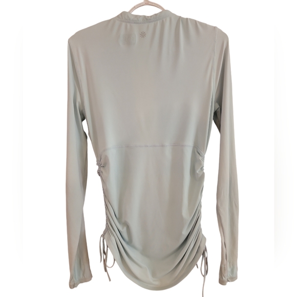 Athleta Baby Blue 1/2 Zip Women's Size Small Swim Top - Picture 2 of 9